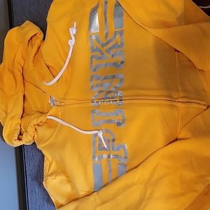 Gold Victoria Secret PINK zip hoodie